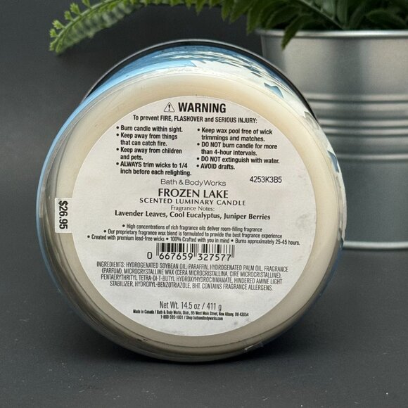 BBW Frozen Lake Bath & Body Works 3 Wick Candle - Picture 9 of 10